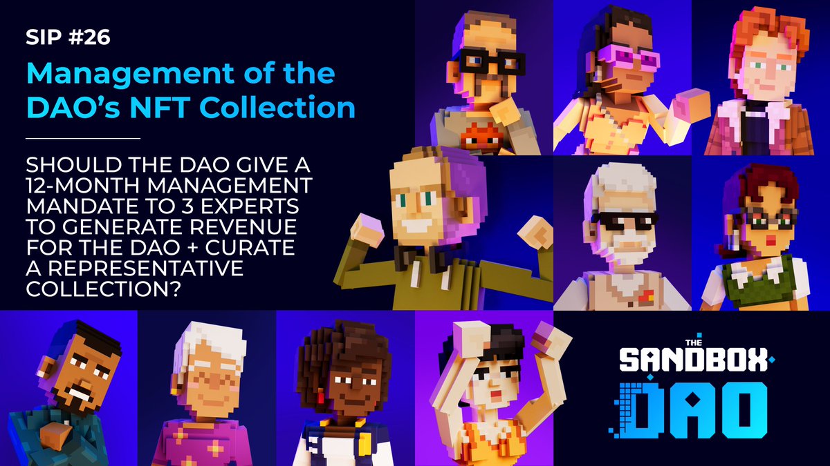 The Sandbox DAO (@thesandboxdao) on Twitter photo 🗳 SIP-26 passed❗
Congratulations to <a href="/Arthemort/">Arthemort</a>, <a href="/FunghiGallery/">Joséphine Louis</a>, and <a href="/kkiimm_dd/">.̸̡̨̦͖̔ Kim Departe .̸̡̨̦͖̔.̷̉͗̃ Blocart .̷̰̘̉͗̃̋̈́</a>, who will now be actively managing our NFT collection: opensea.io/TheSandboxDAO
Learn more
Forum.SandboxDAO.com/t/sip-26-nft-c…
See the Votes
Snapshot.box/#/s:sandboxdao…
$SAND strong 💪🏽
#justDAOit #TheSandboxGame 🗳 SIP-26 passed❗
Congratulations to <a href="/Arthemort/">Arthemort</a>, <a href="/FunghiGallery/">Joséphine Louis</a>, and <a href="/kkiimm_dd/">.̸̡̨̦͖̔ Kim Departe .̸̡̨̦͖̔.̷̉͗̃ Blocart .̷̰̘̉͗̃̋̈́</a>, who will now be actively managing our NFT collection: opensea.io/TheSandboxDAO
Learn more
Forum.SandboxDAO.com/t/sip-26-nft-c…
See the Votes
Snapshot.box/#/s:sandboxdao…
$SAND strong 💪🏽
#justDAOit #TheSandboxGame