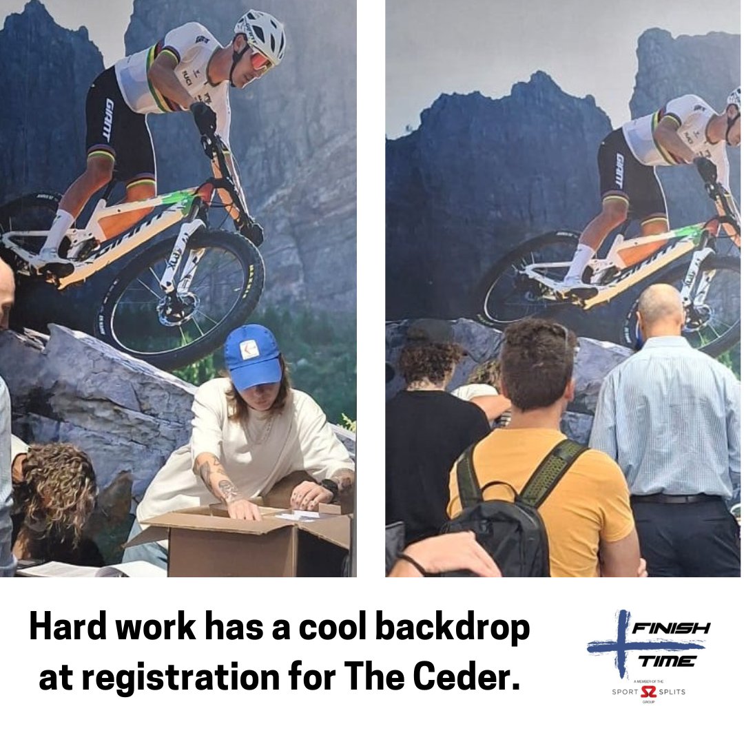 We loved this backdrop for registration for The Ceder! We're excited to bring you your #FinishTime at the UCI Gravel World Series event.