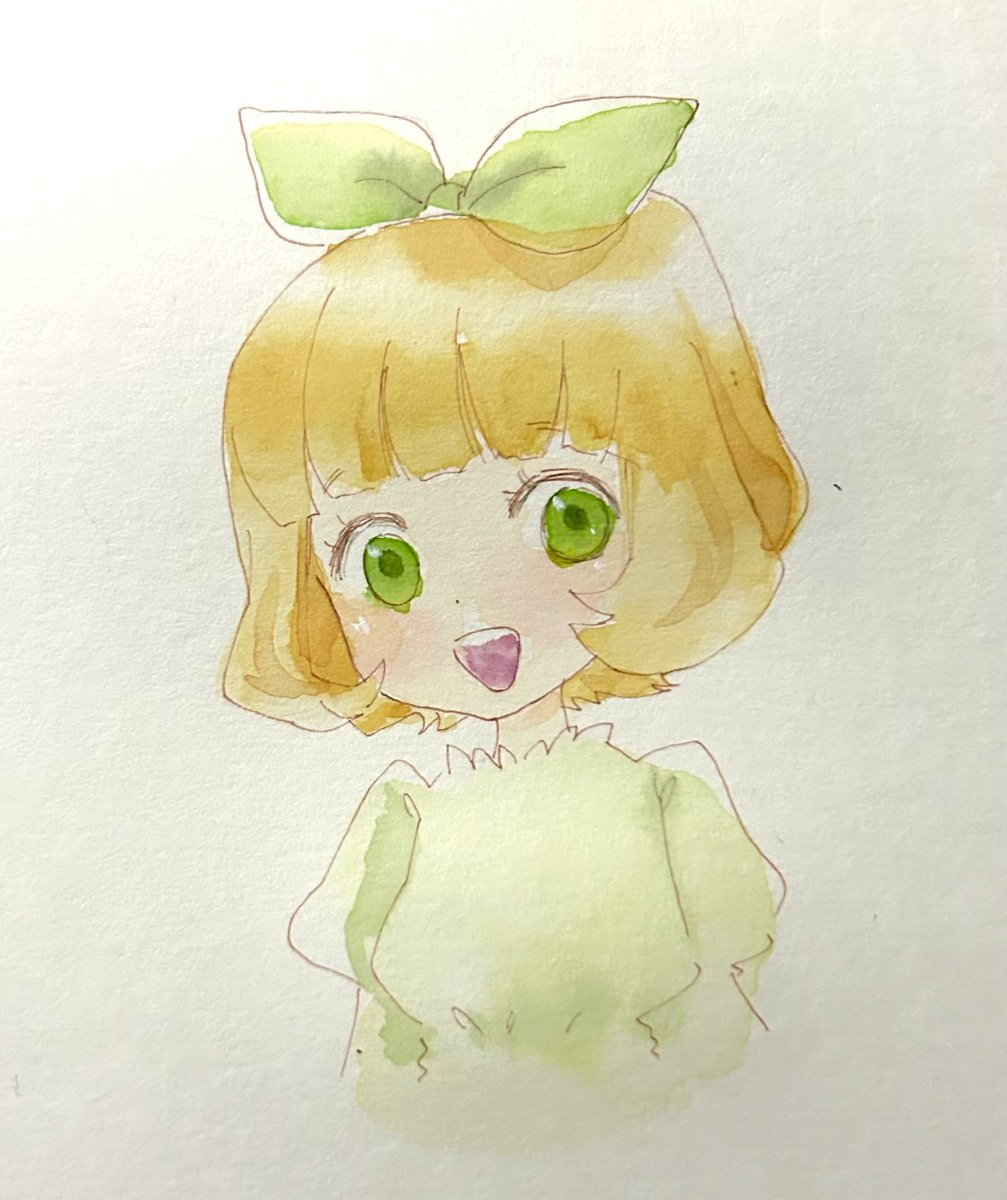 「スケッチブックから水彩紙に紙を変えてみた。だいぶ色の伸びや広がりが変わるから、や」|🤟たかな✋のイラスト