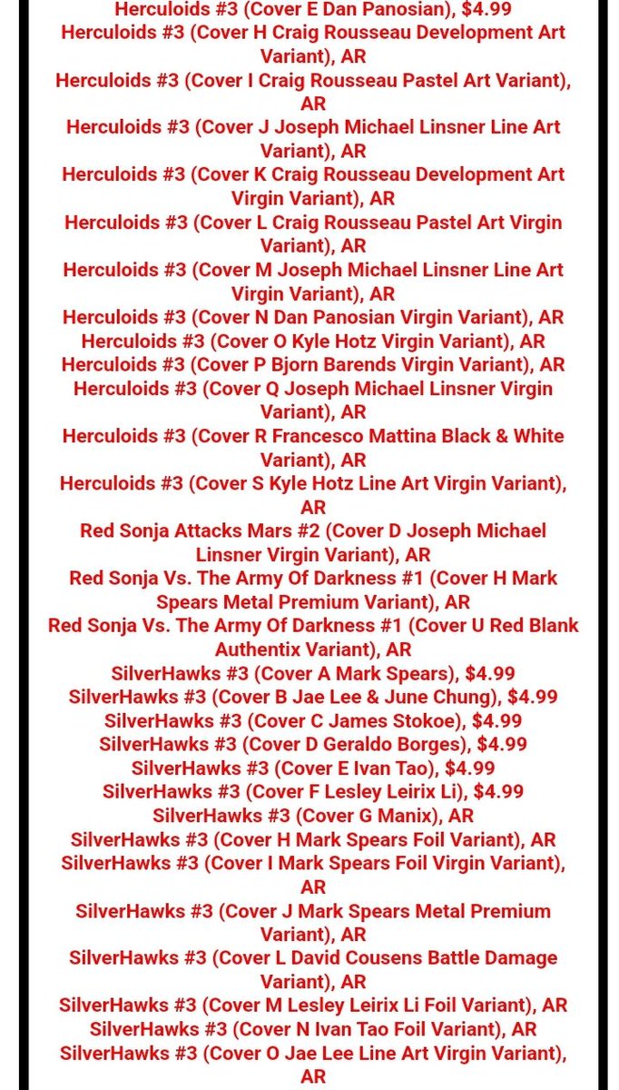 <a href="/ComicExperience/">Comics Experience</a> <a href="/DarkHorseComics/">Dark Horse Comics</a> <a href="/DCOfficial/">DC</a> <a href="/DisneyPublishCo/">DPC</a> <a href="/dkpublishing/">DK Books US</a> <a href="/DandQ/">Drawn & Quarterly</a> <a href="/DynamiteComics/">DynamiteComics</a>