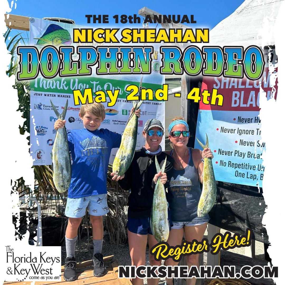 🎣 Fish for a cause at the Nick Sheahan Dolphin Rodeo — May 2–4 in Tavernier, FL! 

🐬 $25K for a state record mahi! 
🎶 Kickoff party Fri @ 6PM. 
🎓 Supports local scholarships + blackout awareness. 🎟️ Register now: bit.ly/431Xv7l 

#NSDR2025 #FishingForACause