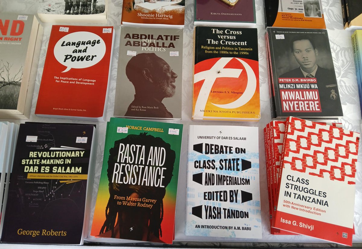 A beautiful bunch of books from Mkuki na Nyota.  Fresh editions of Class Struggles in Tanzania and the UDSM Debate. Also very happy to see a TZ edition of <a href="/g_m_roberts/">George Roberts</a>'s Revolutionary State Making In Dar es Salaam.
