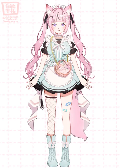 地雷系メイドさん【修正版】 #こよりすけっち #こより新衣装予想 