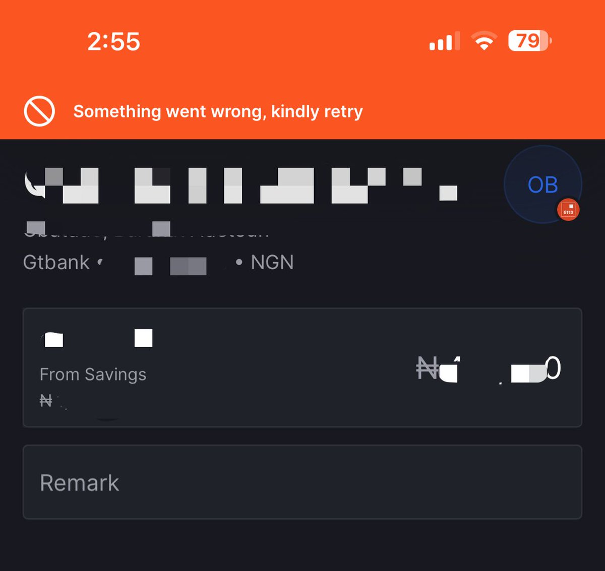 ridbay's tweet image. Frustrated with GTB! 😡 
Been trying to make a simple transfer to another GTB account since morning, but it’s been one error after another—500 error, 400 error, you name it. This is unacceptable for a bank! 
@gtbank @gtbank_help @cenbank 
 #GTBank #BankingIssues #FixYourApp