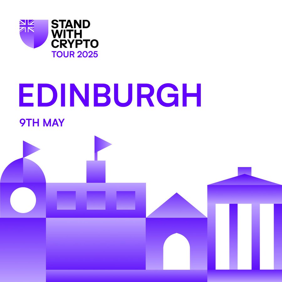 Next stop on the Stand With Crypto UK Tour: University of Edinburgh! 🏴󠁧󠁢󠁳󠁣󠁴󠁿

Join us on May 9th in Scotland as we delve into what it takes for the UK to lead the charge in Web3 innovation featuring the University of Edinburgh Finance Society, University of Edinburgh Blockchain
