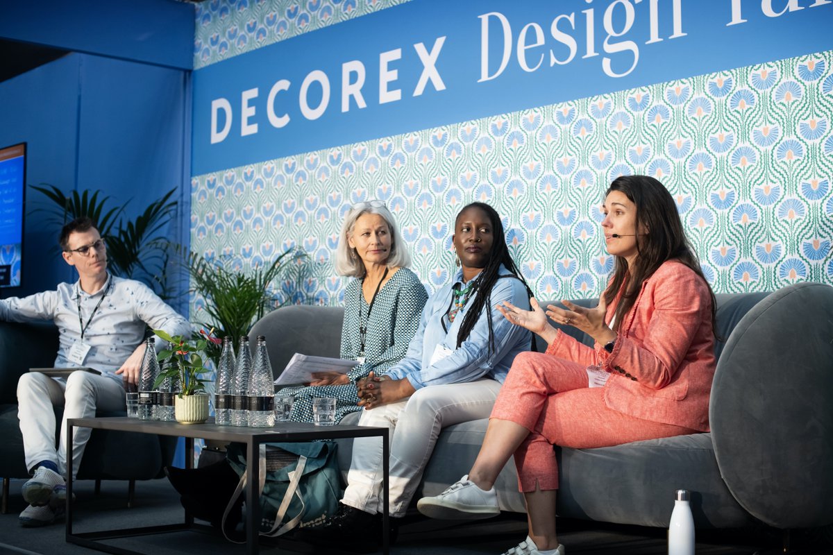 Decorex_Intl's tweet image. ♻️🛋️ Forget landfill chic 
At #Decorex2024, our panellists proved that sustainable design isn’t just possible — it’s powerful. From upcycled cushions to third-life sofas, this session was packed with hacks, honesty &amp;amp; heart.

#DesignThatLasts #CircularDesign #Decorex2025