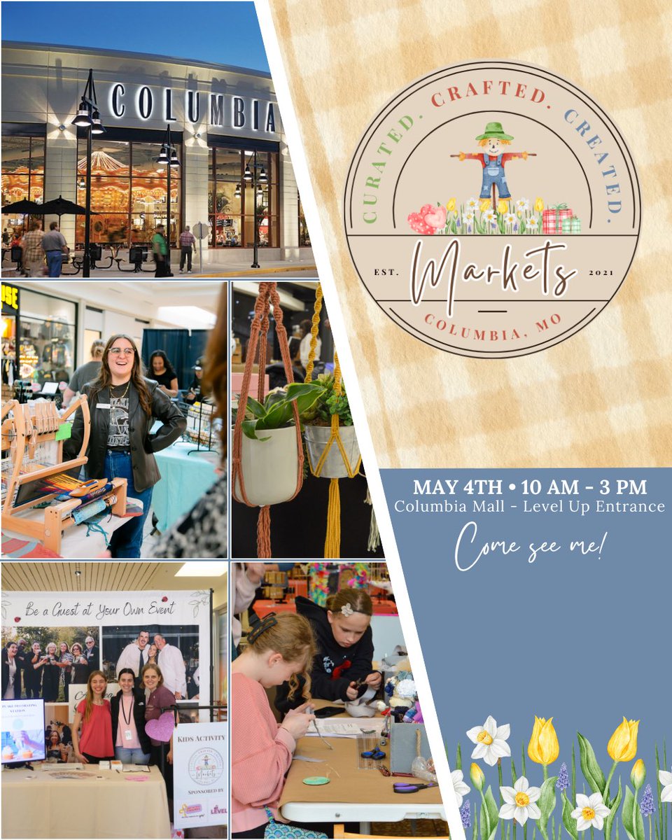 Have you bought your Mother’s Day gift yet? If you’re in Columbia come join us and many other vendors at the Columbia Mall this Sunday 10a-3p. They are also collecting diapers and wipes for Kids First non-profit group.