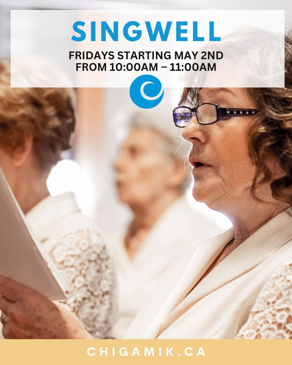 CHIGAMIK's tweet photo. πΆ Sing your way to better breathing! πΆ
π Fridays starting May 2
π 10:00am β 11:00am
π Chigamik Community Health Centre
To register please visit https://t.co/hnSG2beI5G. Letβs breathe better together π
#SingWell #COPDsupport #GroupSinging #CommunityHealth #BreatheBetter https://t.co/foQfSVDx4G