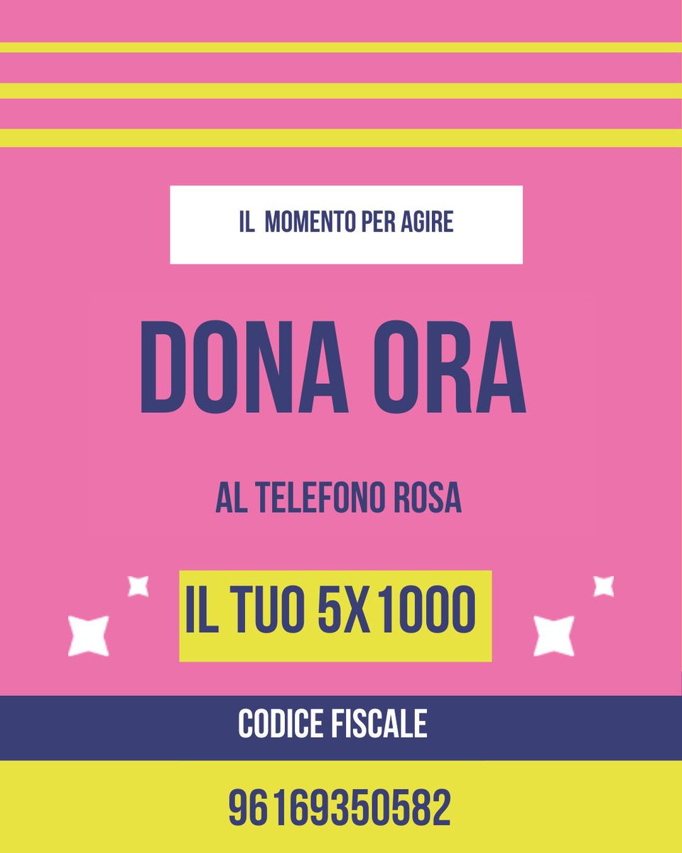 Con il tuo 5x1000 puoi aiutarci a offrire supporto, rifugi sicuri e consulenze legali e psicologiche. 

✍️Inserisci il nostro codice fiscale 96169350582 nella tua dichiarazione dei redditi. 

🩷Il futuro di molte donne e minori dipende da te.

#telefonorosa #piufortiinsieme