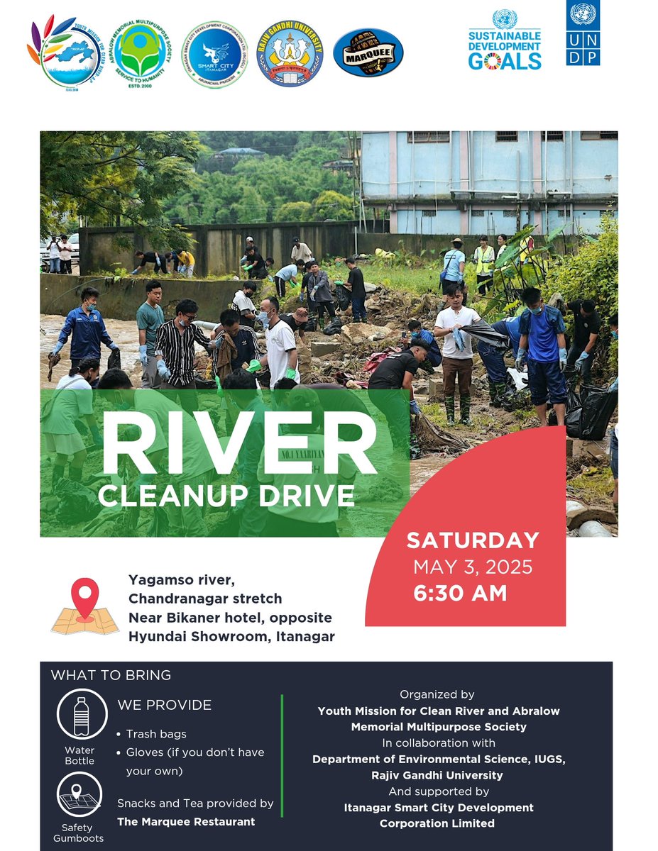 In collaboration with Dept of Environmental Science, IUGS <a href="/RGU1984/">Rajiv Gandhi University</a> we are organizing Yagamso River Cleanup, at Chandranagar Stretch, Itanagar on May 3, 2025, starting at 6:30 AM. Over 200 volunteers are slated to join the cleaning.