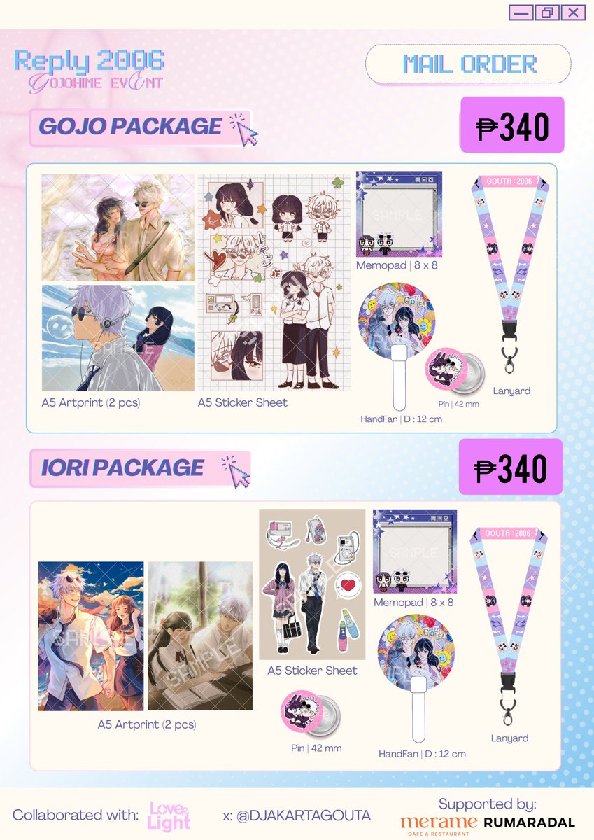 ✧ wts lfb ph — quick *psby ✧

࿐  <a href="/DJAKARTAGOUTA/">GoUta Event in Jakarta: 𝐑𝐞𝐩𝐥𝐲 𝟐𝟎𝟎𝟔</a> PH GO 🇵🇭
° doo:  may 3, 7pm
° dop: may 3, 7:30pm

° see pics and alt for more deets :)
° fees to follow!

💌 dm to order
° rcbyt

t. jjk jujutsu kaisen gojo satoru iori utahime gojohime gouta gjhm satohime