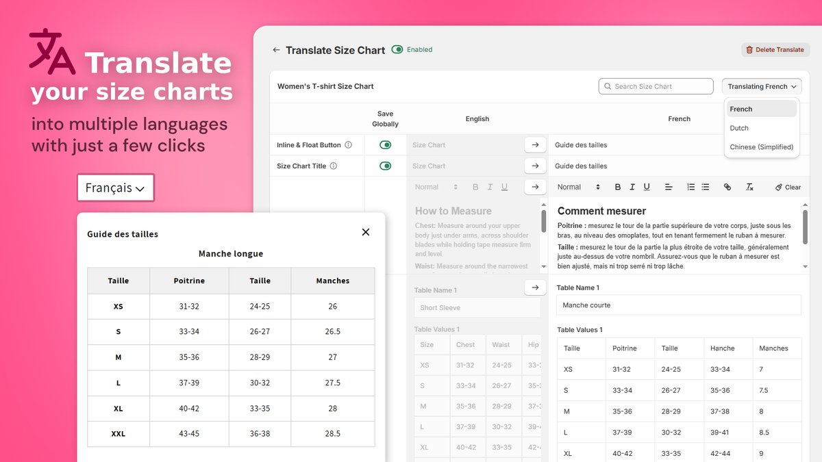 ilmtech's tweet image. Multilingual Support in Our Shopify Size Chart App
Effortlessly translate your size charts into multiple languages – no coding needed, just a few clicks
👉 Try it now:
Shopify App Store: apps.shopify.com/ilm-size-chart

#ShopifyApp #SizeChart #GlobalEcommerce #TranslationReady