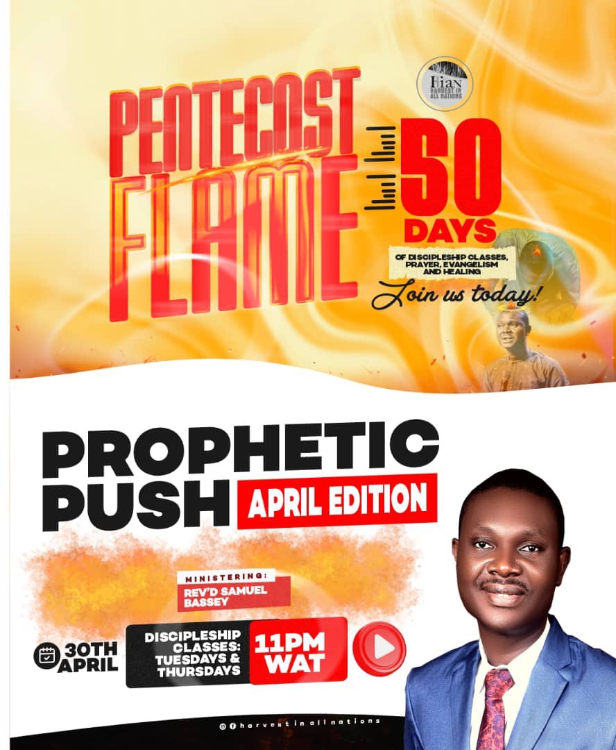 It’s Prophetic Push Season!!!🔥🔥 

Let's make it a date with the Lord this night, 30th April, 2025.
11PM (WAT)

Telegram Channel link: t.me/harvestinallna…

God bless you.

Invite family and Friends. 

#revsamuelbassey #harvestinallnations #gospel