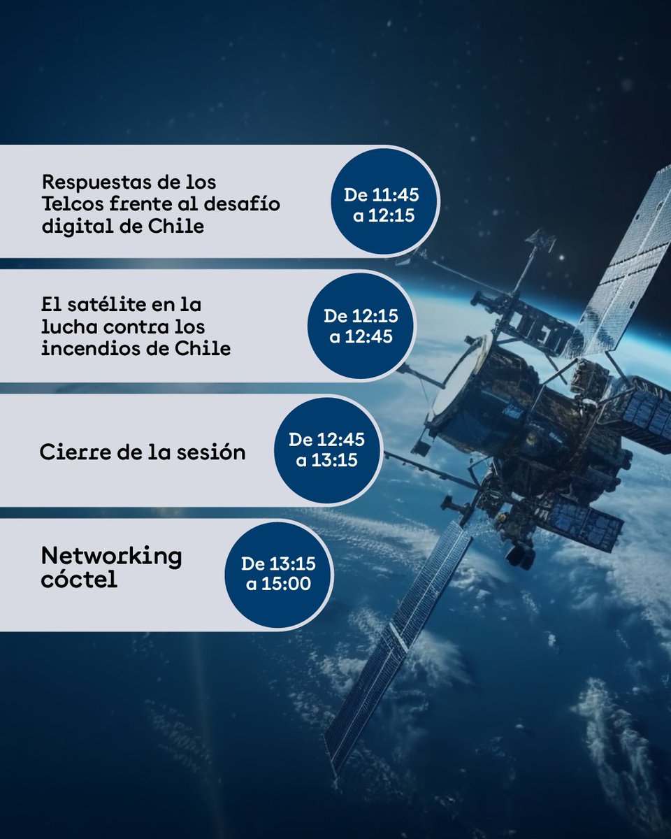 📌Este próximo 14 de mayo, nos daremos cita en Santiago de Chile para hablar sobre el futuro de la conectividad
satelital de la mano de grandes expertos y personalidades del sector. ​

​Reserva tu cupo ahora: hispasatinnovationdays.com/es