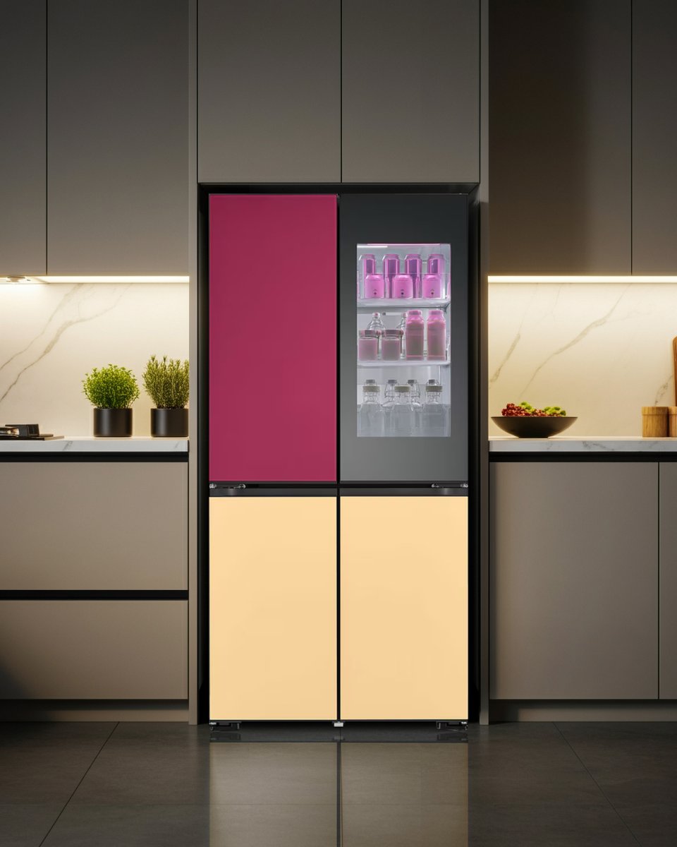 LGGulf's tweet image. Change the colors, change the mood — your kitchen, your vibe. ✨
With LG MoodUP™, every day feels different… just the way you like it.

#LG #LGMooDUp #LGInstaView #MoodUp #SmartKitchen #ModernLiving #LifesGood