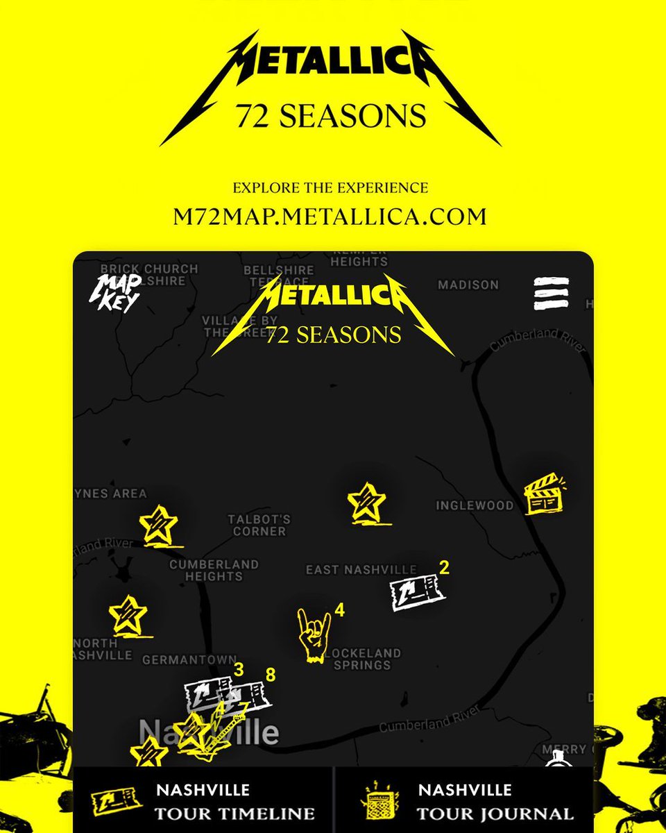Had a chance to check out the official #M72 Interactive Map yet? If you haven’t, you’re missing out on a whole bunch of cool stuff you’ll want to experience while you’re in town for #M72Nashville. You’ll find pop-up shops, support gigs, sites from Metalli-history, and everything