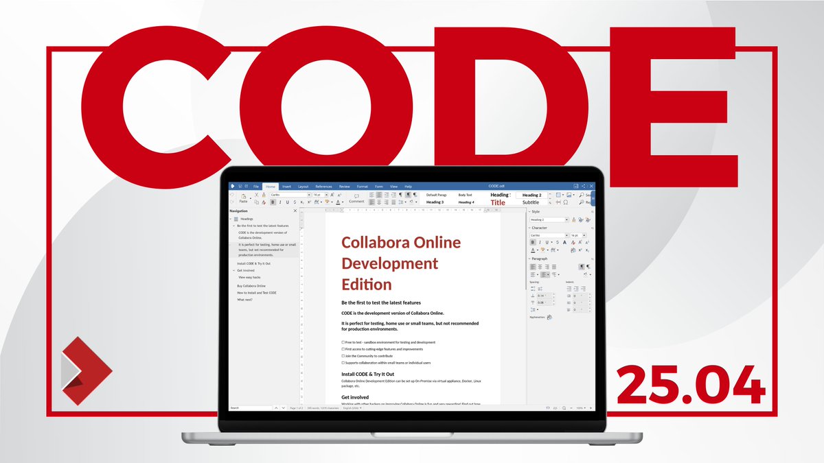 Collabora Online & Office (@collaboraoffice) on Twitter photo π CODE 25.04 is here!
Weβre excited to introduce this release, packed with cutting-edge improvements in automation, security, and precision! 
Whatβs New:  
βοΈ Autotext for faster document creation
βοΈ eID Easy PDF signing (integration)
βοΈ Presenter Console & new presentation π CODE 25.04 is here!
Weβre excited to introduce this release, packed with cutting-edge improvements in automation, security, and precision! 
Whatβs New:  
βοΈ Autotext for faster document creation
βοΈ eID Easy PDF signing (integration)
βοΈ Presenter Console & new presentation