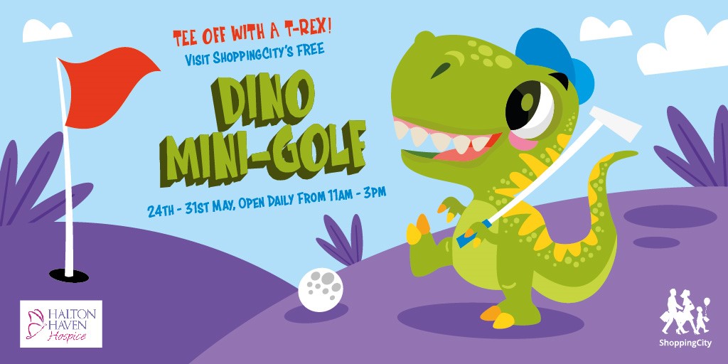 FREE Dino Golf &amp; T-Rex Trail This May Half Term! 🦕
📍 Community Square
📆 24th - 31st May
🕚 11am–3pm daily
⛳️Play our 9-hole dino-themed golf course
🦕Take part in our T-Rex Dino Trail! Pick up your trail sheet from the Dino Golf Ranger
🎁FREE dino treat for every child