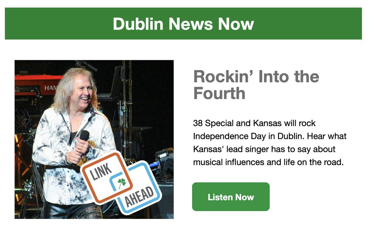 From classic rock to scooting the block — here’s what’s happening in Dublin this week! 🎸🛴☘️

✅ <a href="/38SpecialMedia/">38Special</a> &amp; <a href="/KansasBand/">KANSAS</a>
 to headline Independence Day 🎆
✅ <a href="/VeoMobility/">Veo</a> scooters &amp; bikes roll out April 30
✅ Save 10% on your pool pass before May 1

📩 Get the scoop ➡️