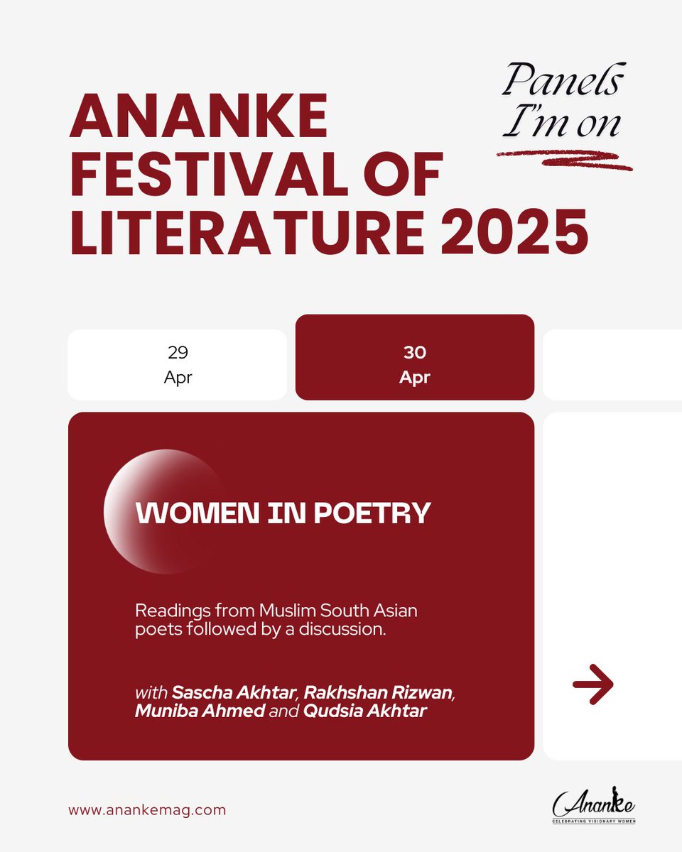 NaimaRashid_'s tweet image. This year, at Ananke Festival of Literature, looking forward to being on these panels.
