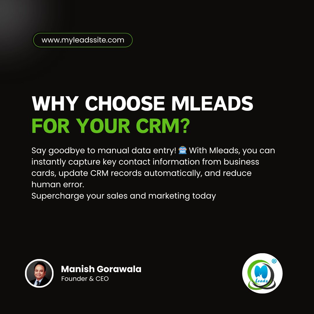 MLeadsApp's tweet image. Boost your CRM efficiency with MLeads! 🚀 Instantly capture business card details and sync them with your CRM for a streamlined workflow. Say goodbye to data entry and hello to increased productivity! 📱 #MLeads #CRMIntegration #BusinessCardScanner #LeadManagement