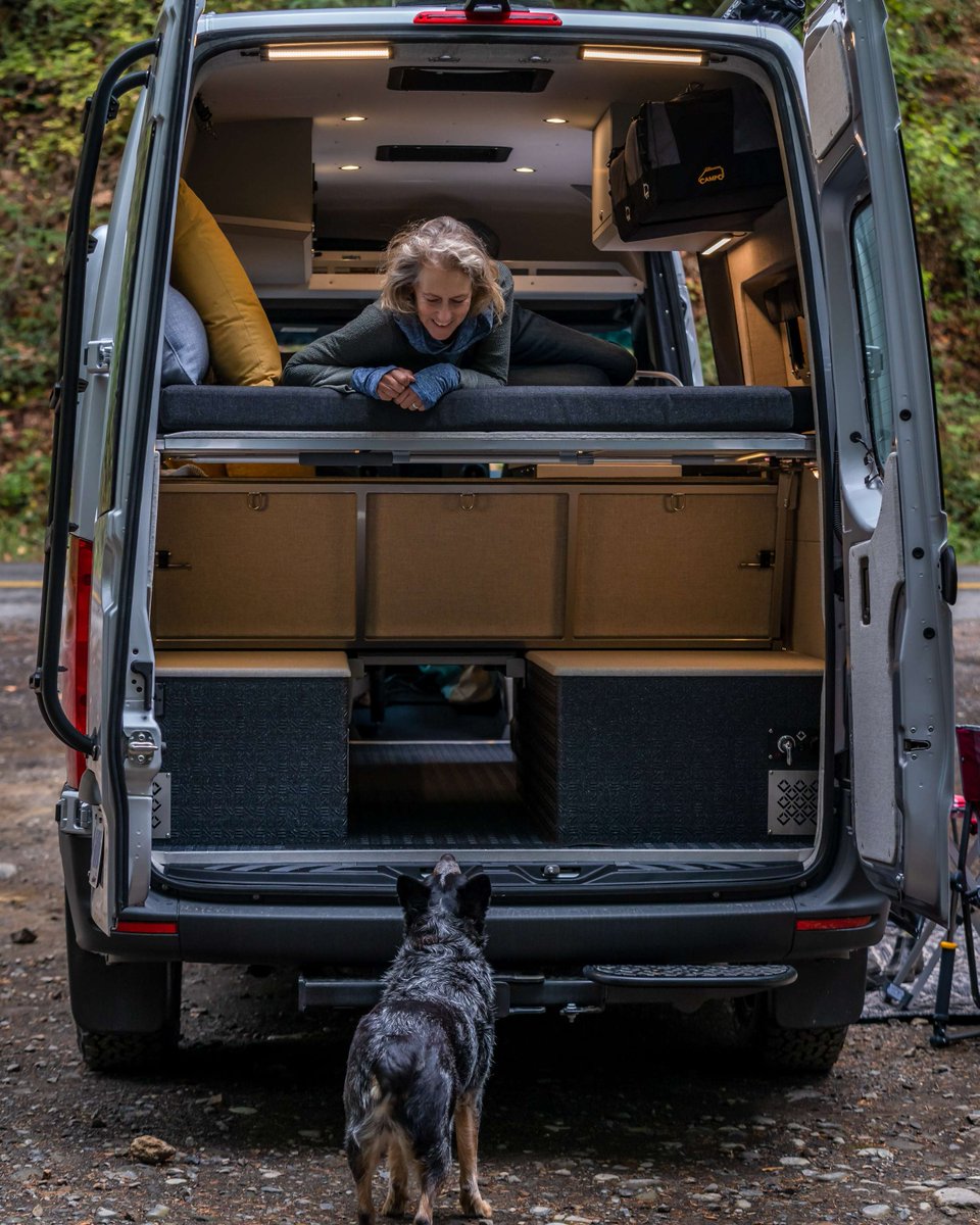 Outsidevan's tweet image. To the pets who jump in the van without hesitation—this day’s for you.
Happy National Pet Day to all our furry Outsiders. 🐶🚐

Start the journey, contact your local Humane Society and adopt an adventure buddy today!
 #VanLifeWithPets #FurryCoPilot