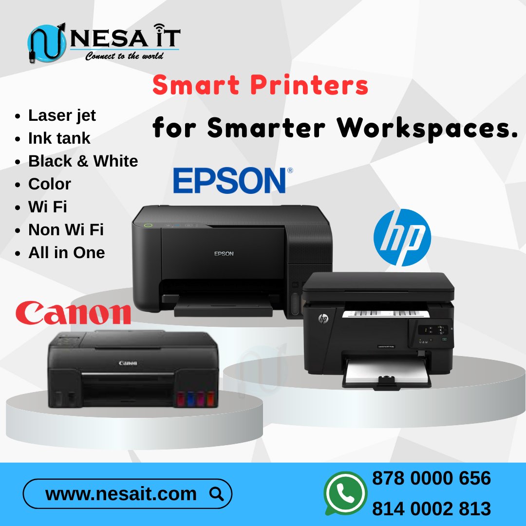 NESAIT01's tweet image. Smart Printers for Smarter Workspaces!
Boost your productivity with printers that match your needs perfectly.
Brands We Deal In: Epson | HP | Canon
Perfect for offices, students & home
#NESAiT #SmartPrinter #CanonPrinter #HPPrinter #EpsonPrinter #ComputerStore #vapi #silvassa