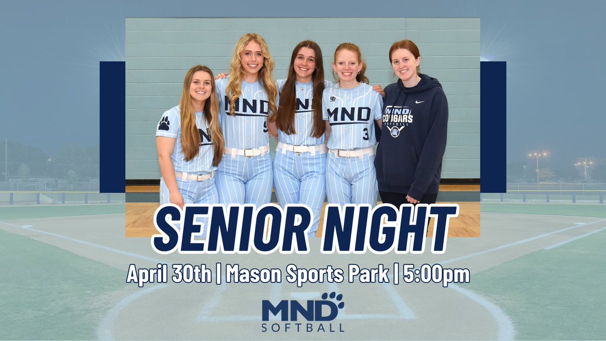 Come out to Mason Sports Park tonight at 5pm to celebrate our softball senior night! With a win over St. Ursula tonight, the Cougars can clinch the outright GGCL championship! #GoCougars