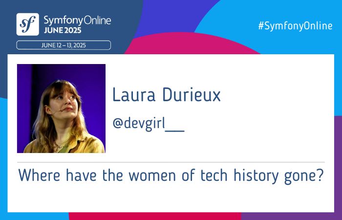 SymfonyCon - SymfonyOnline (@symfonycon) on Twitter photo 🕵️♀️ Forgotten stories, powerful voices. <a href="/devgirl__/">Laura Durieux</a> is bringing them back at #SymfonyOnline June 2025!
🔎 Details: live.symfony.com/2025-online-ju…
👉 Join us: live.symfony.com/2025-online-ju… 🕵️♀️ Forgotten stories, powerful voices. <a href="/devgirl__/">Laura Durieux</a> is bringing them back at #SymfonyOnline June 2025!
🔎 Details: live.symfony.com/2025-online-ju…
👉 Join us: live.symfony.com/2025-online-ju…