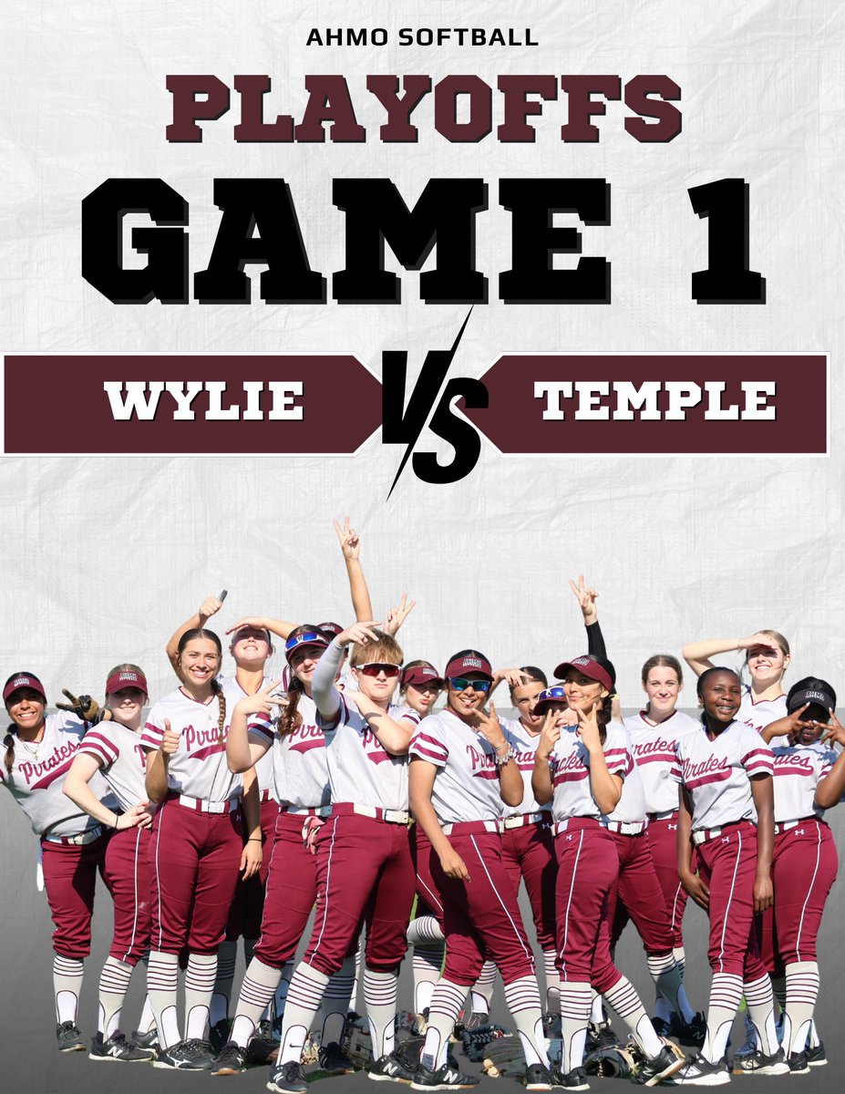 GAME DAY! 
Area Round 2 Information:
Game 1: 4/30 6:30pm @ Waxahachie HS 🏴‍☠️🥎🚣‍♂️
#AHMO