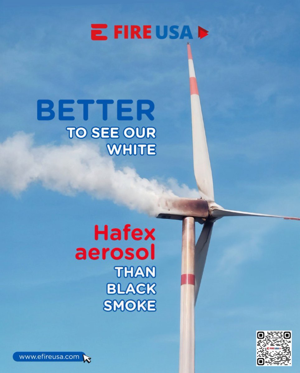 No fire. Just a clean white mist. That’s our system doing its job.

efireusa.com

#FireProtection #WindTurbineSafety #CleanTech #RenewableEnergy #FireSuppression #AerosolSuppression #SmartSafety #EFireUSA #WhiteMistNotBlackSmoke #WindEnergyProtection