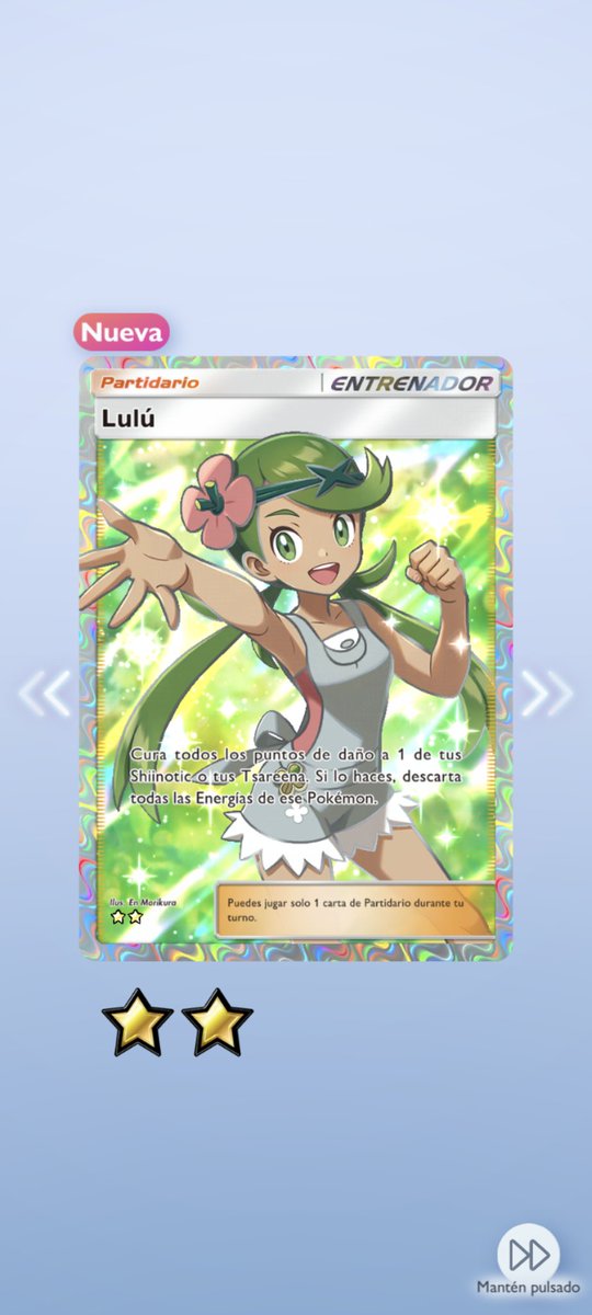 ¿Qué tal esas cartas de la nueva expansión Guardianes Celestiales de Pokémon TCG Pocket?
3 sobres que tenía guardados 3 cartitas bellas que me han tocado 😁