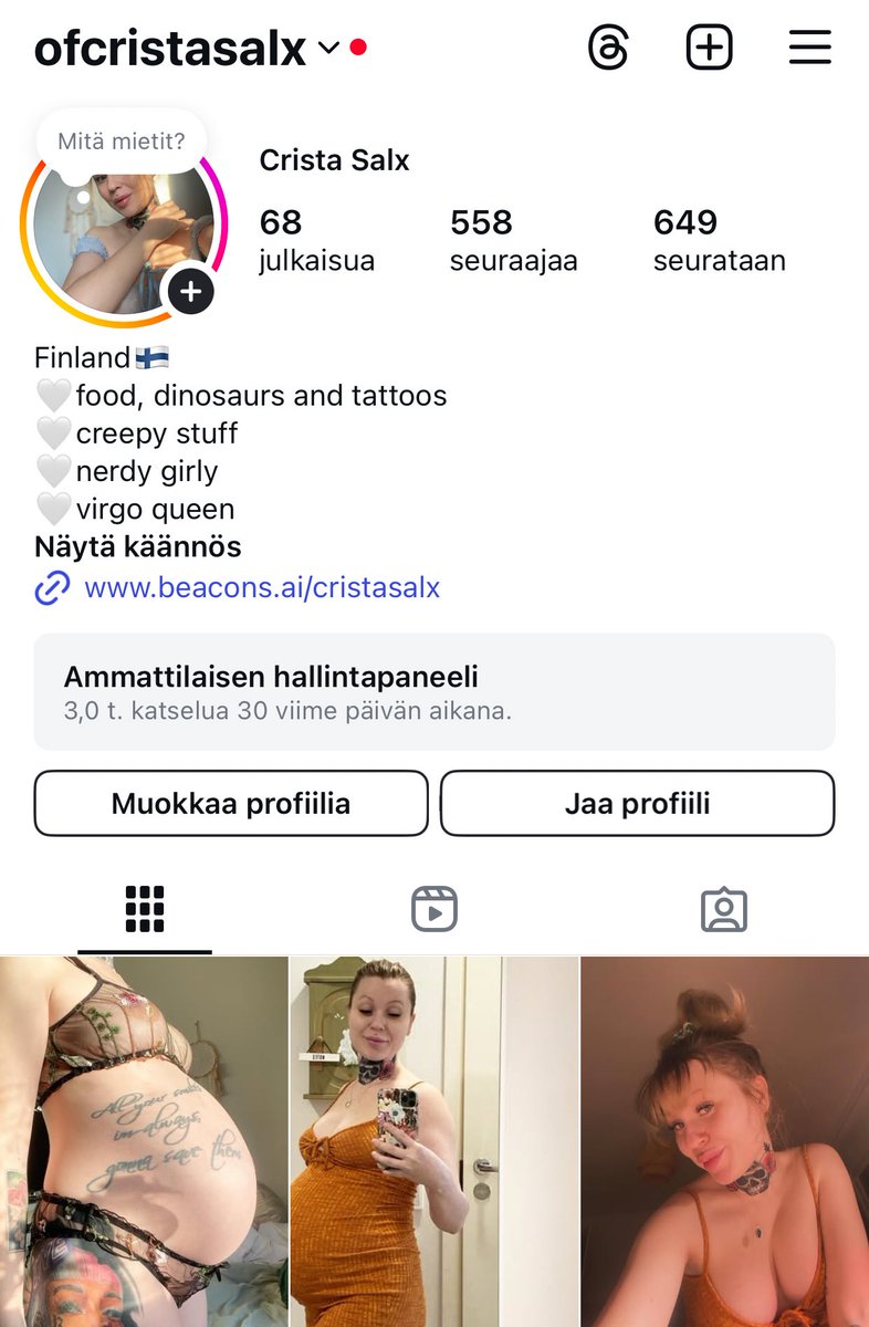 My instagram got deleted! Now i’ll be using this one, instagram.com/ofcristasalx 
See you there🥹