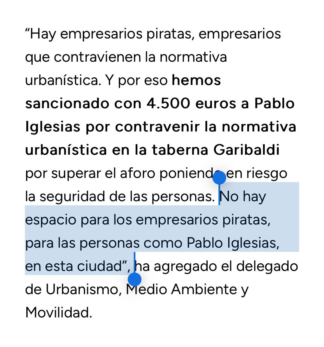 PabloIglesias's tweet photo. Borja Carabante, concejal de urbanismo del PP, uno de los más contestados por los movimientos vecinales, me llama “empresario pirata”. Es inaudito el nivel de desvergüenza. 

Pero la Garibaldi pronto será más grande gracias a la gente que nos apoya 👇🏻

https://t.co/PyvVTY9ukM https://t.co/UEovATSqI8