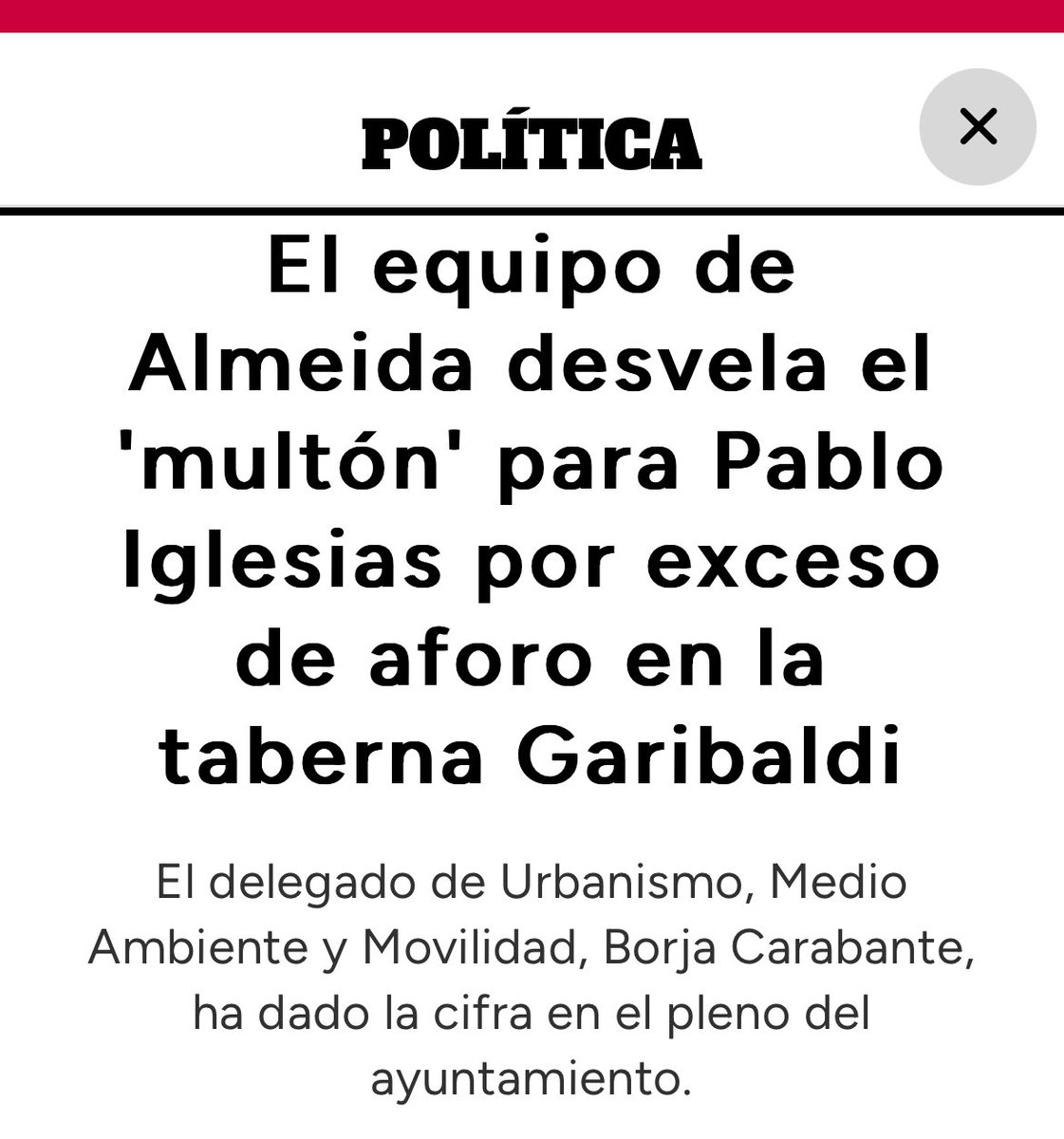 PabloIglesias's tweet photo. Borja Carabante, concejal de urbanismo del PP, uno de los más contestados por los movimientos vecinales, me llama “empresario pirata”. Es inaudito el nivel de desvergüenza. 

Pero la Garibaldi pronto será más grande gracias a la gente que nos apoya 👇🏻

https://t.co/PyvVTY9ukM https://t.co/UEovATSqI8