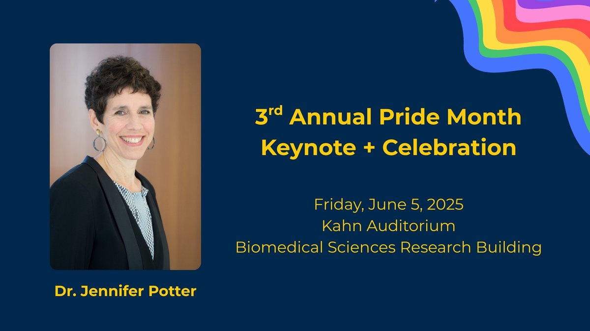 Michigan Medicine’s 3rd Annual Pride Month Keynote + Celebration is Thursday, June 5. Dr. Jennifer Potter, Professor of Medicine at Harvard Medical School and Co-Chair of the Fenway Institute, will be this year's keynote speaker. Sign up here: docs.google.com/forms/d/e/1FAI…