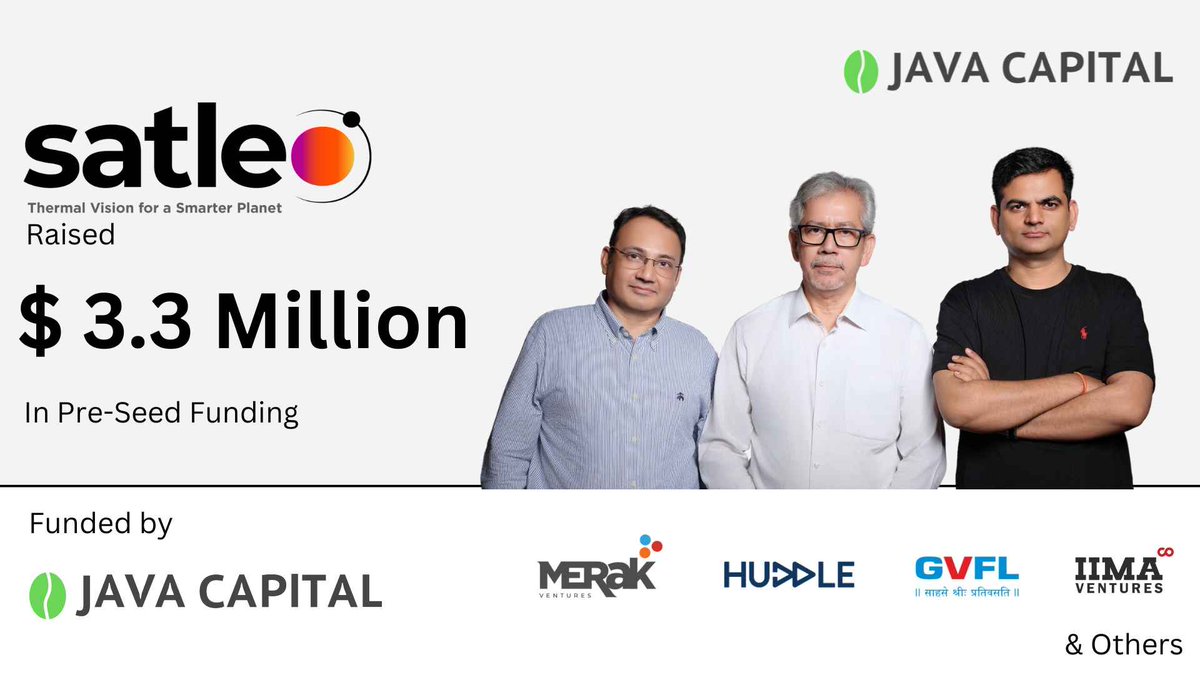 JavaCapital (@javacapital) on Twitter photo We are thrilled to announce our investment in SatLeo Labs' $3.3M Pre-Seed round.
Read more at: bit.ly/3YVvoE5
Excited to co-invest with <a href="/MerakVentures/">Merak Ventures</a>, Huddle, <a href="/GvflLimited/">GVFL</a> and <a href="/IIMAVentures/">IIMA Ventures</a> in the round.
<a href="/vinod_shankar/">Vinod_Java</a> | <a href="/Reach_Bhargavi/">Bhargavi Vijayakumar</a> | <a href="/Tweet_KP/">P. Karteek</a> | <a href="/Anirudh__J/">Anirudh Jayagopal</a> We are thrilled to announce our investment in SatLeo Labs' $3.3M Pre-Seed round.
Read more at: bit.ly/3YVvoE5
Excited to co-invest with <a href="/MerakVentures/">Merak Ventures</a>, Huddle, <a href="/GvflLimited/">GVFL</a> and <a href="/IIMAVentures/">IIMA Ventures</a> in the round.
<a href="/vinod_shankar/">Vinod_Java</a> | <a href="/Reach_Bhargavi/">Bhargavi Vijayakumar</a> | <a href="/Tweet_KP/">P. Karteek</a> | <a href="/Anirudh__J/">Anirudh Jayagopal</a>
