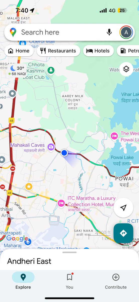 amytraval's tweet photo. @Dev_Fadnavis @PMOIndia @nitin_gadkari @MTPHereToHelp

Is this how leaders of the state call themselves a Infra man !!! Metro work is at 🐢 speed , rarely u see any labours working. Also the bridge from jvlr to Jogeshwari west is stopped ! 

1.5 hours for 7-8 kms !! https://t.co/zI2SyPcAnN