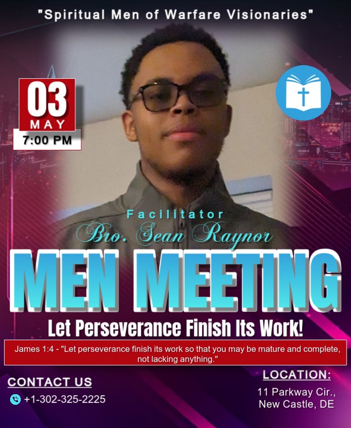ApostleFrank's tweet image. Saturday's @PWMNewCastle  -SMWV Men's Fellowship Mtg. Featuring, young, bold, and powerful, Bro. Sean Raynor. All Men and young men are strongly encouraged to come hear this dynamic, College Student who is on fire for God! Starts at 7:00 PM. Invite your loved ones. #StrongWord