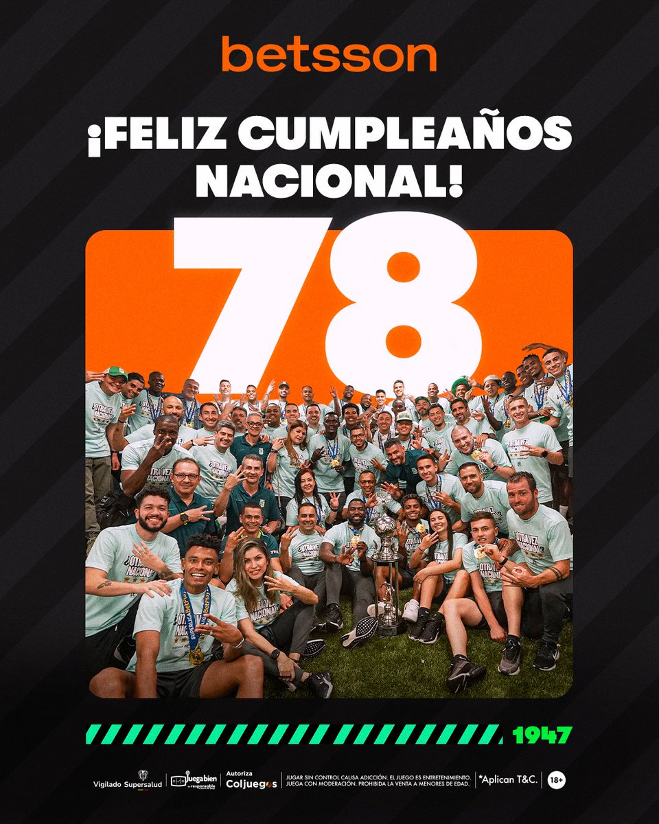 ¡FELIZ CUMPLEAÑOS <a href="/nacionaloficial/">Atlético Nacional</a>!💚

Un placer hacer parte de la historia del Rey de Copas, que sean muchos más logros y glorias en Colombia y en América 👑

¡VAMOS VERDE! 🇳🇬