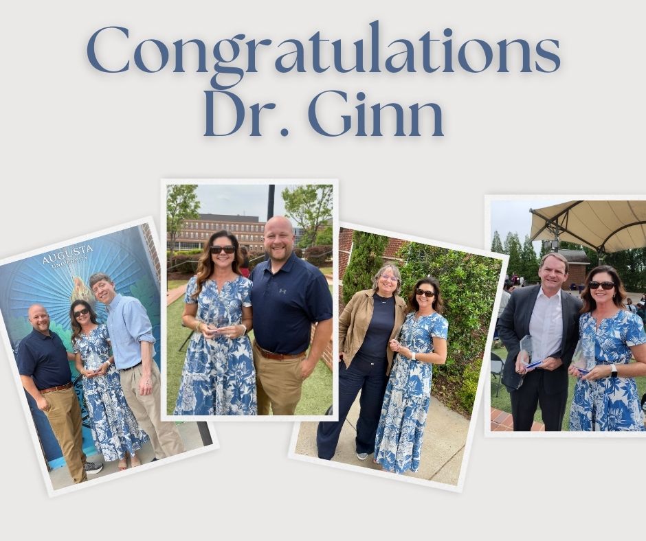 Congratulations to Dr. Ginn on receiving The Graduate School’s Distinguished Teacher Award at the Graduate School Awards Ceremony last week.