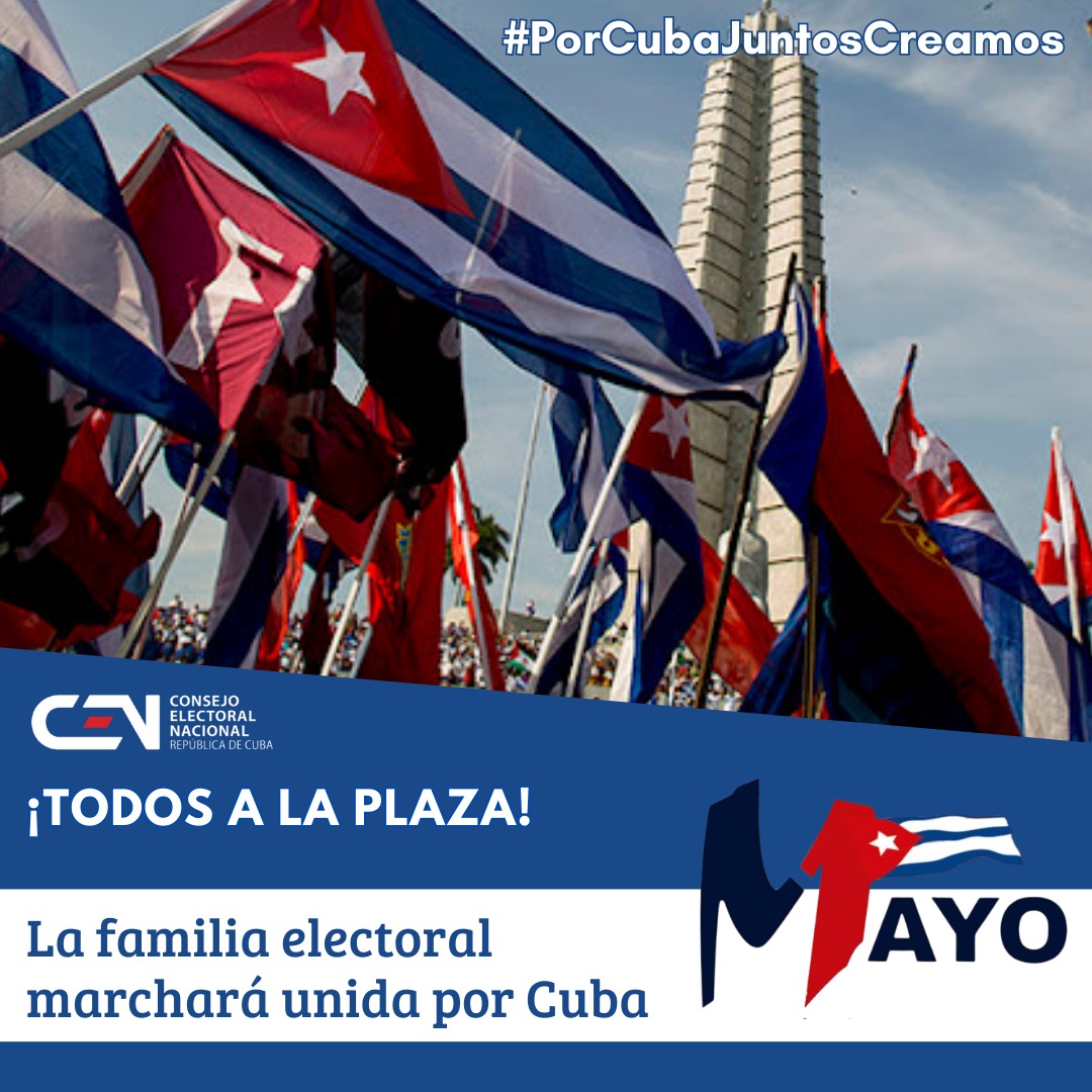 Todos juntos a la plaza reafirmando nuestro compromiso de defender las conquistas sociales alcanzadas.
#PorCubaJuntosCreamos
