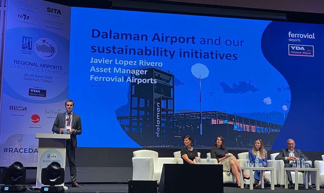Ferrovial (@ferrovial) on Twitter photo Our colleague, Javier López Rivero, Senior Manager of Asset Management at Ferrovial Airports, participated in the 16th Regional Airports Conference & Exhibition hosted by ✈️<a href="/ACI_EUROPE/">ACI EUROPE</a>. During the 'Sustainability Showcase', he presented the solar project at <a href="/dalaman_airport/">YDA Dalaman Airport</a> — the Our colleague, Javier López Rivero, Senior Manager of Asset Management at Ferrovial Airports, participated in the 16th Regional Airports Conference & Exhibition hosted by ✈️<a href="/ACI_EUROPE/">ACI EUROPE</a>. During the 'Sustainability Showcase', he presented the solar project at <a href="/dalaman_airport/">YDA Dalaman Airport</a> — the