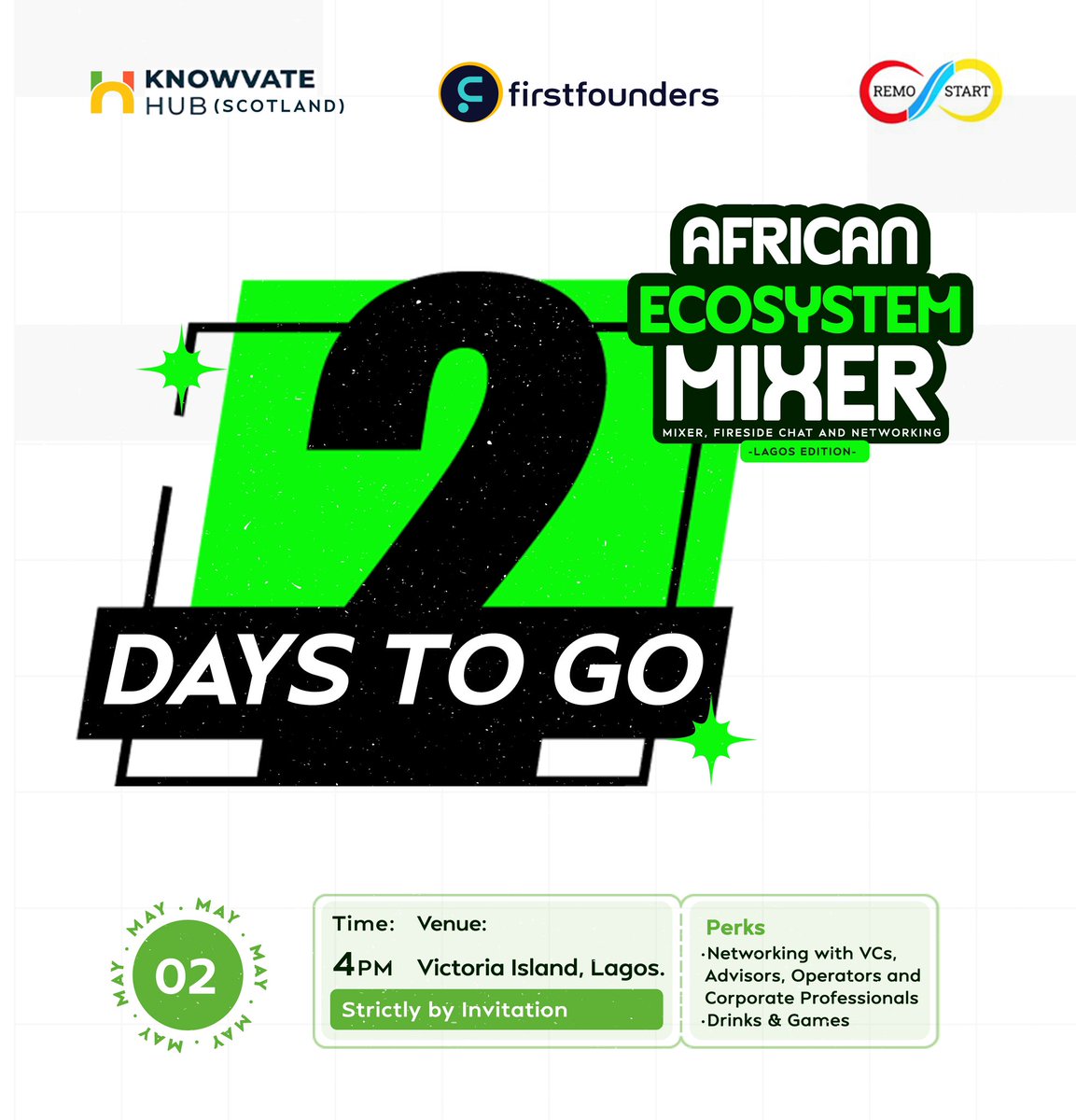 firstfounderscc's tweet photo. 2 DAYS TO GO

Africa meets the world in Lagos this Friday!

This is where relationships begin. Ideas ignite. Capital meets talent. 

And global bridges are built.

Thanks to our powerful partners — 

the experience will be unforgettable.

#lagos #africanecosystemmixer https://t.co/RISAoqfuqU