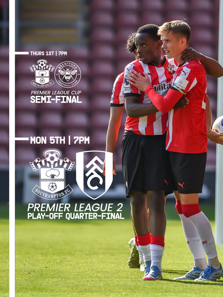 Another big game at St Mary's 🏟️

#SaintsFCU21s will host Fulham in the #PL2 play-off quarter-final on Monday 👊