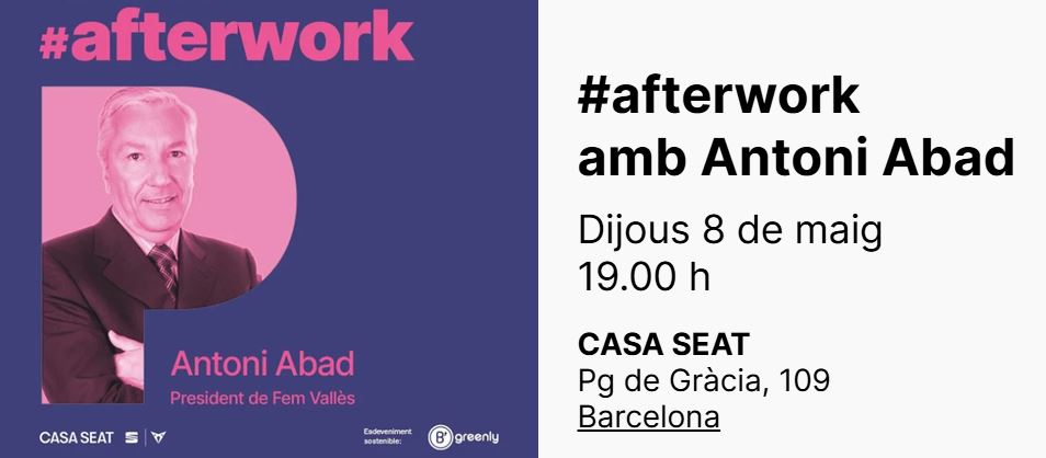 Associació femVallès (@fem_valles) on Twitter photo 📍 L’Antoni Abad, president de #femValles, participa a l’#Afterwork d’<a href="/elperiodico/">El Periódico</a> aquest dijous 8 de maig a les 19h per parlar del futur metropolità del Vallès.
Inscripcions obertes 👉 curt.cat/r.php?c=9kYMCc5 📍 L’Antoni Abad, president de #femValles, participa a l’#Afterwork d’<a href="/elperiodico/">El Periódico</a> aquest dijous 8 de maig a les 19h per parlar del futur metropolità del Vallès.
Inscripcions obertes 👉 curt.cat/r.php?c=9kYMCc5