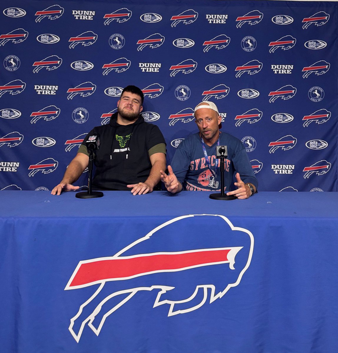 Stfrancishigh's tweet image. Ethan Farley ’25 & John Wilson ’28 along with social studies teacher, Mr. Kiefer, had the opportunity to attend the O'Shei Scholar Luncheon held last Friday at Highmark Stadium. The event featured a keynote address from Buffalo Bills second-year defensive lineman DeWayne Carter