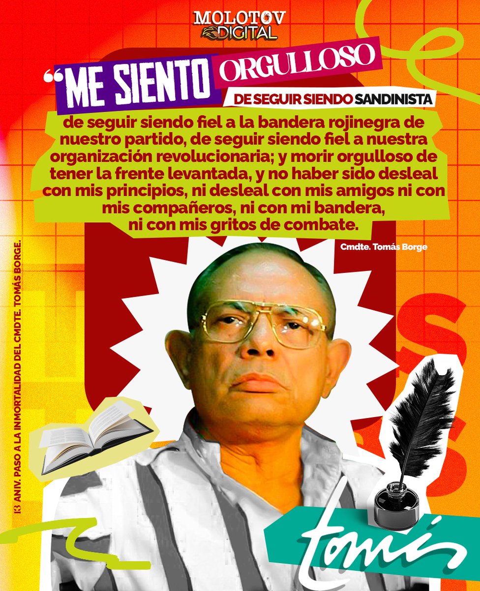 Te compartimos algunas de las  frases más importantes del Comandante Tomás Borge.

Honor y Gloria al Comandante Fundador del Frente Sandinista de Liberación Nacional 🔴⚫️✊

Seguinos en nuestras redes sociales 🫶 y compartí nuestro contenido 🔄

#MolotovDigital
#Nicaragua