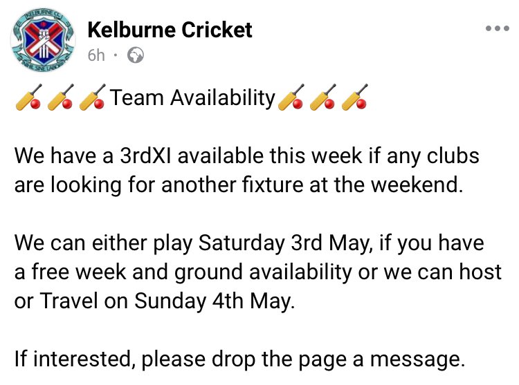Kelburne CC tweet media