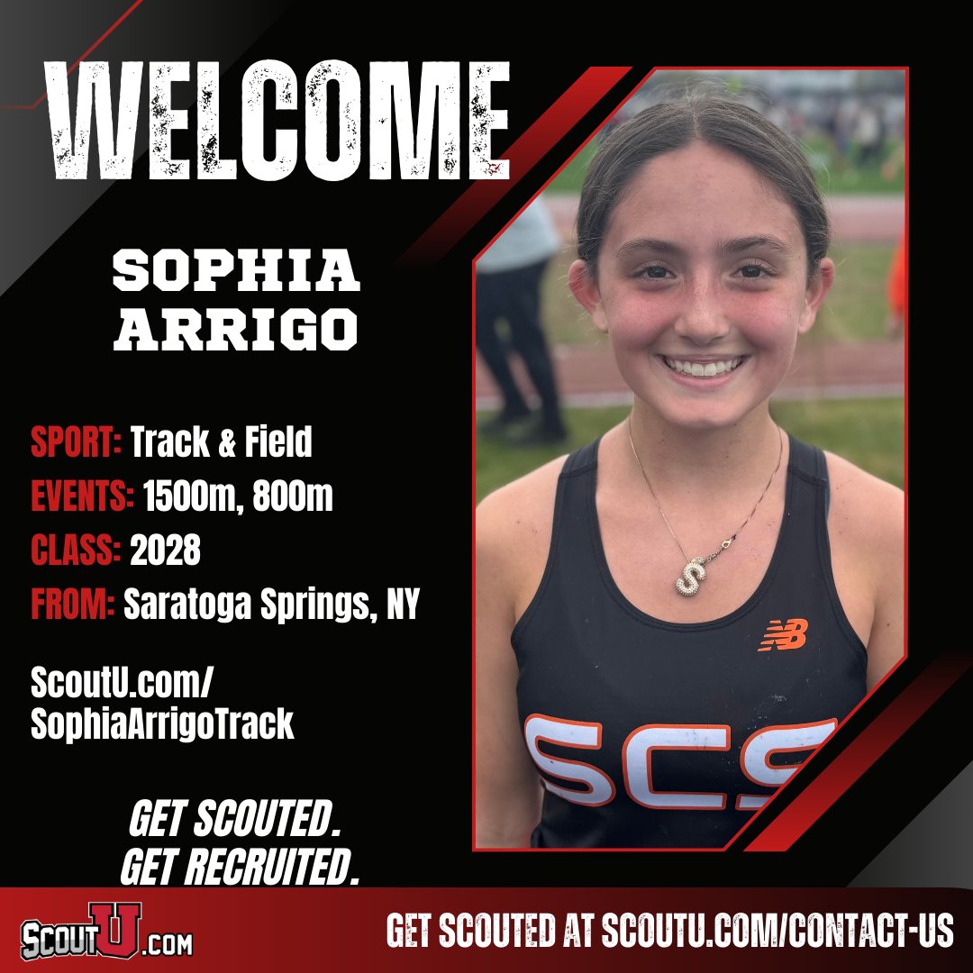 Our newest #ScoutUtrack prospect is Sophia Arrigo from New York! She's run the 1,500-meter in 5:28 and also holds a 4.0 GPA! ScoutU.com/SophiaArrigoTr… <a href="/SophiaArrigo10/">Sophia Arrigo</a> <a href="/robarrigo/">Rob Arrigo</a>